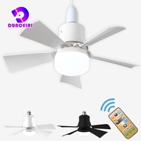 Dimmable AC85-265V 30W 40W Ceiling Fan Light E27 LED Bulb with Remote Control, Square Fan Blade Fan Lamp for Living Room Bedroom