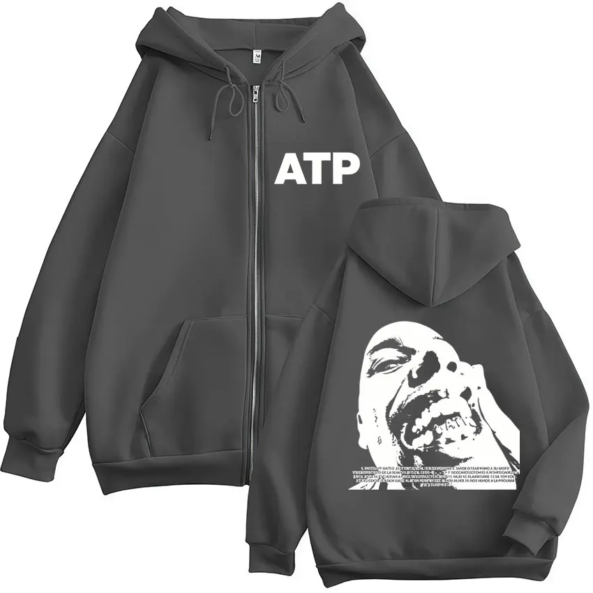 مغني الراب NSQK ATP FM ألبوم جولة الراديو 2025 سترة هودي الرجال الملابس روك الهيب هوب القوطية سستة البلوز موضة المتضخم هودي #4