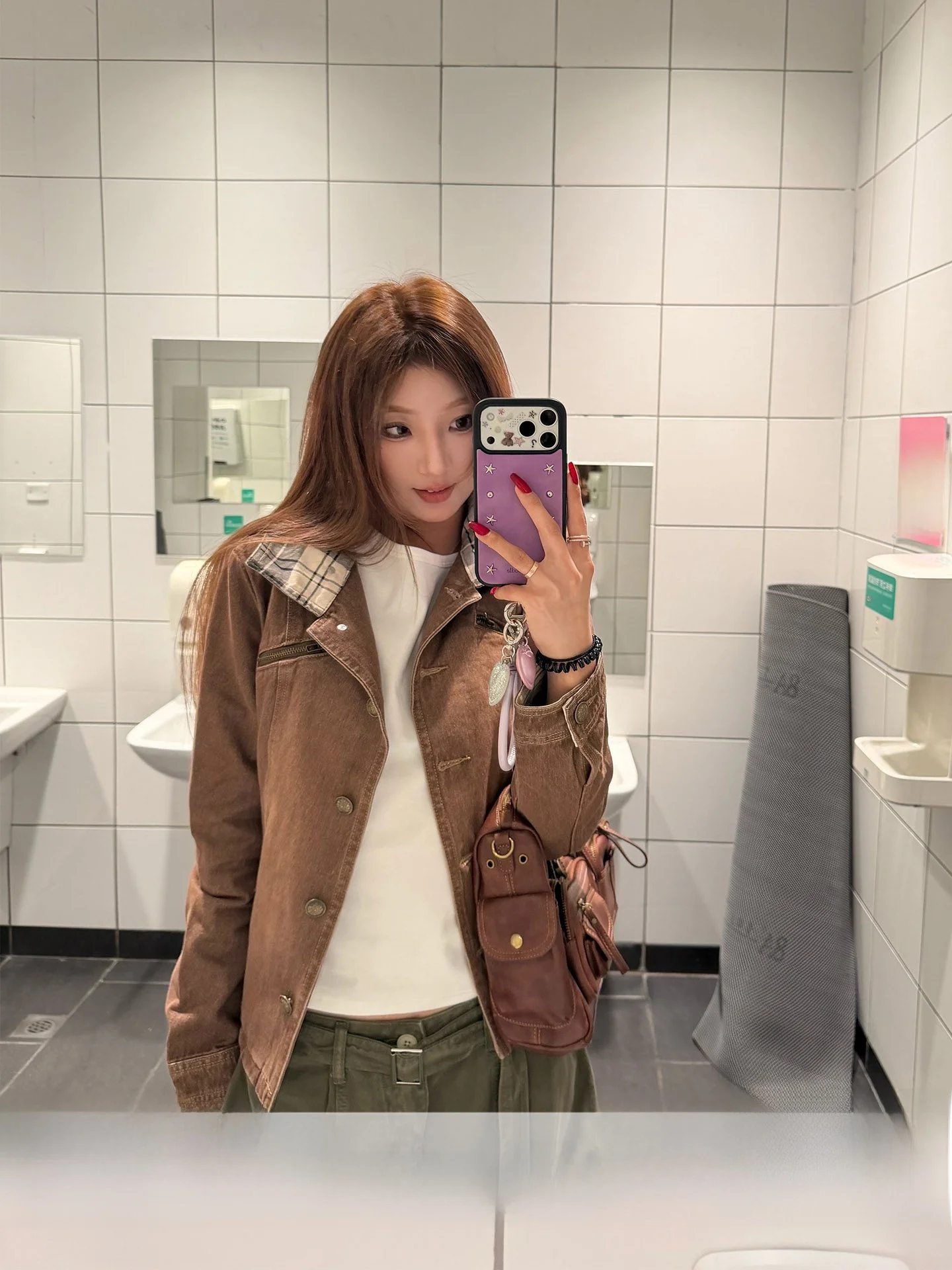 

Casual Style Plaid American Style Collar Denim Jacket Women's Spring Autumn Short Coat Casual Fashion Ladies' Jeans Jacket