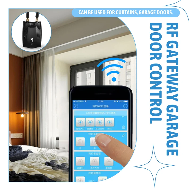 

Для Ewelink 433 МГц Rf Bridge Convert Wi-Fi сигнал Умный дом Пульт дистанционного управления Радиочастотный шлюз Мостовая занавеска Управление гаражными воротами