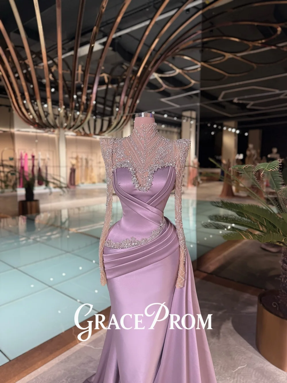 

GraceProm Square Neck Evening Dress 2026 Glittering 3D Flower Carpet Gown Stunning A-Line Floor-Length Party Gown فساتين
