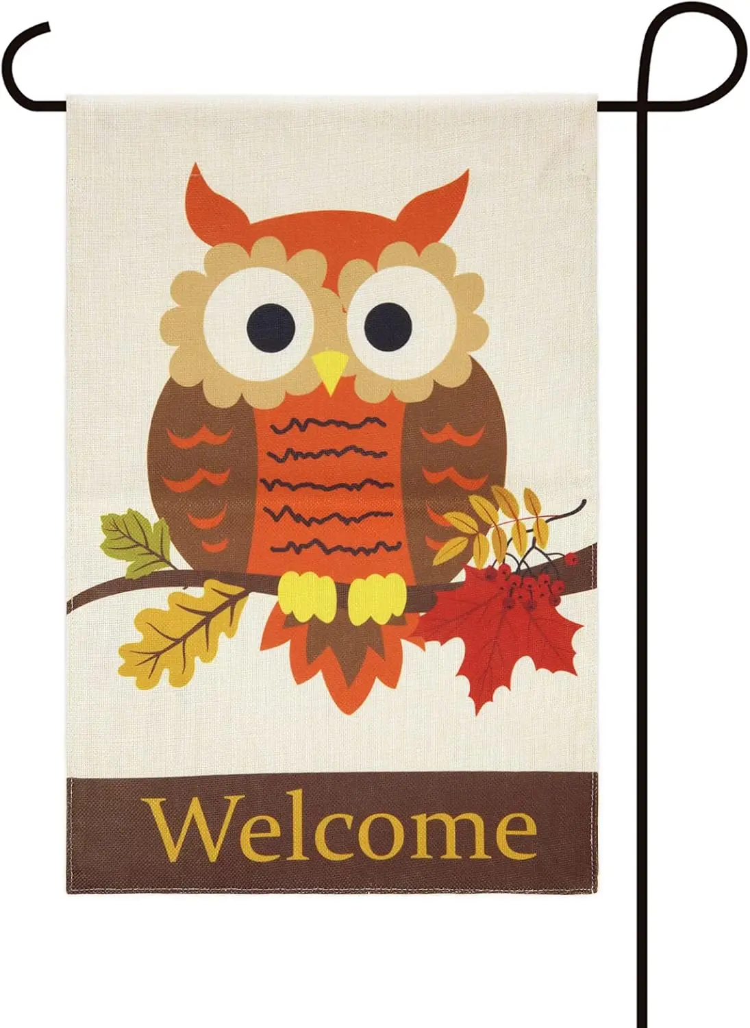 Texupday Welcome Fall Owl Double Sided Burlap Garden Flag Maple Leaves Decoration Autumn Outdoor Yard Flag 12