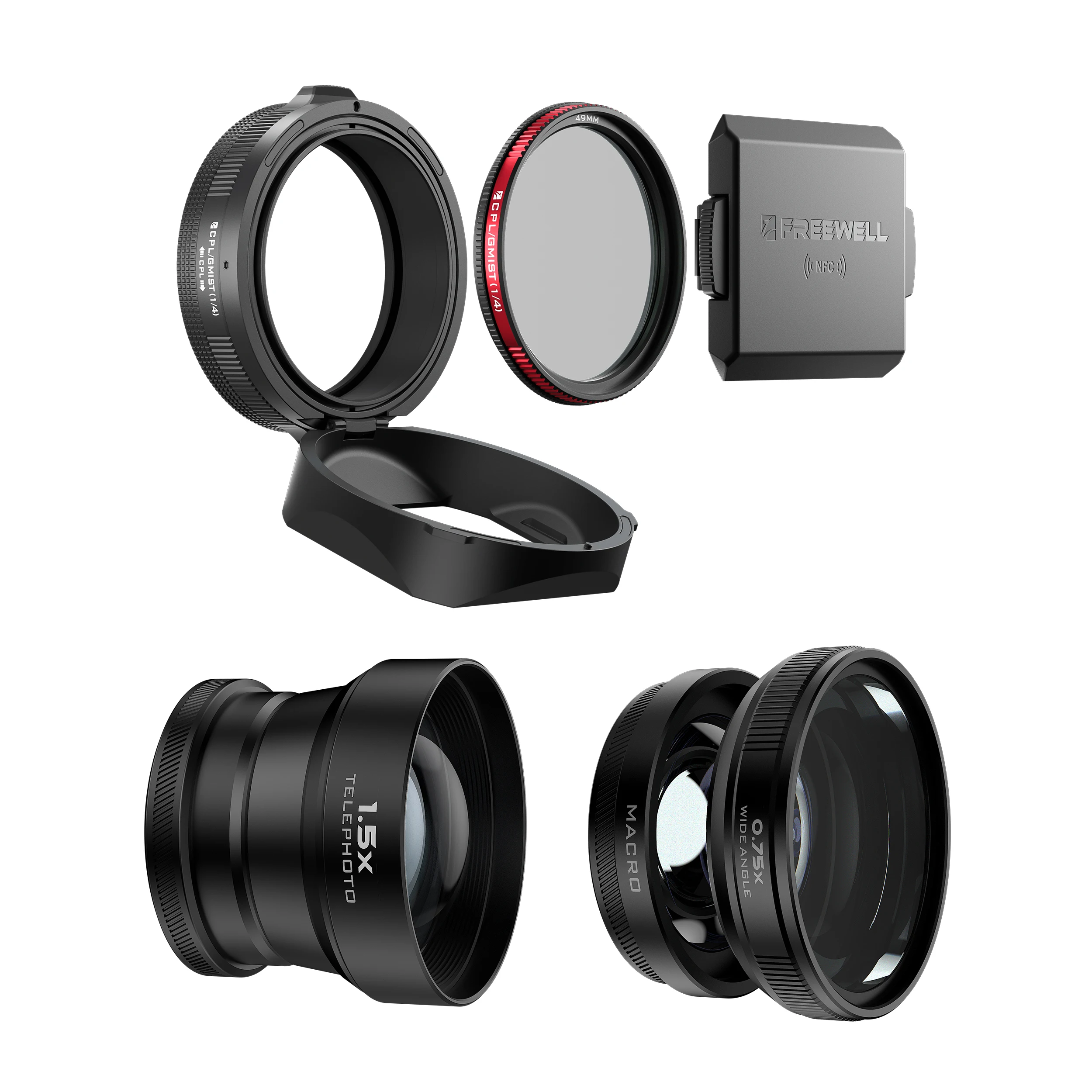 

Freewell 1.5x Telephoto Lens ＆ Macro Wide Angle Lens and Real Lens Hood for Fuji X100VI / X100V Camera Photography Accessories