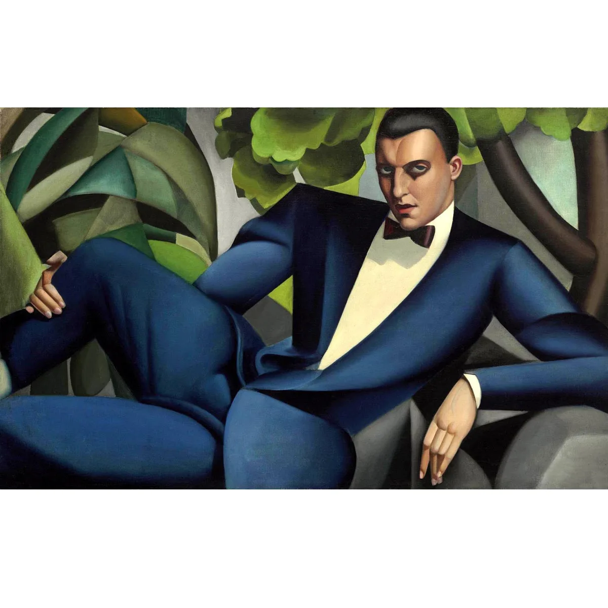 Hand made famous painting replica of Portrait of the Marquis d'Afflito by Tamara de Lempicka Modern art deco picture for bedroom