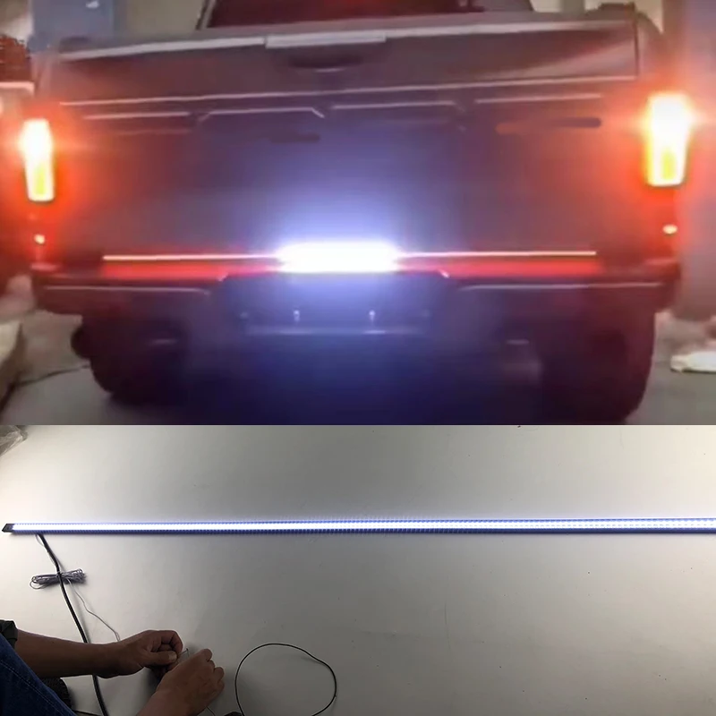 Through led taillight truck cross lamp tail light fit for universal pick up car pick-up over 1.5 m rear door