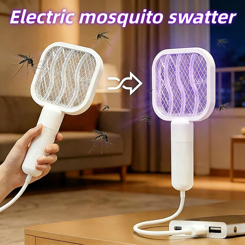 1-10PCS USB Charge Electric Mosquito Swatter Anti Mosquito Killer Lamp Rechargeable Bug Zapper for Summer Indoor Outdoor