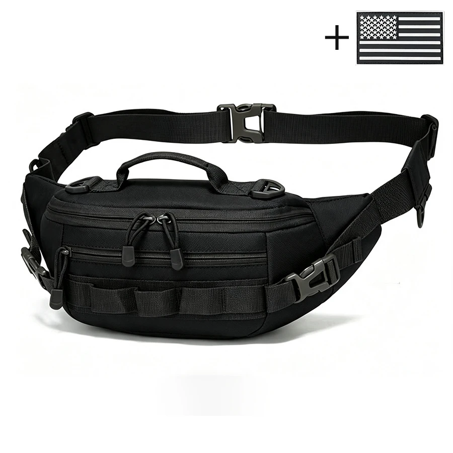 Portable Handheld Waist Bag Multi Ways Wear Crossbody Sling Bag Large Capacity Daily Commute Chest Bag with Divided Pockets