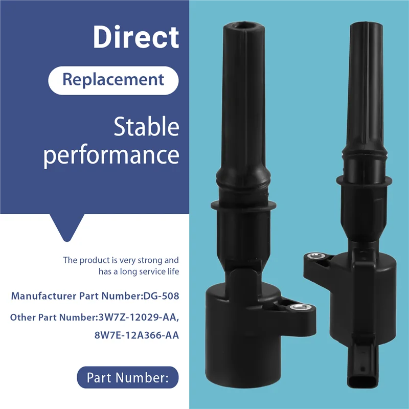

ABXN-4Pcs DG508 Ignition Coils Kit For Ford F150 1998-2008 4.6/5.4L, With Parts 3W7Z12029AA 8W7E-12A366-AA