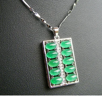 

Jade Natural Jade Gemstone Abacus Pendant Emerald Pendant Necklace