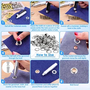 Metal Island Set 100, Werkzeug für Gürtel, Kleidung, Leinwand, Vorhänge, Schuhe, Zelt, 2 mm, 3 mm, 4 mm, 5 mm, 10 mm, 12 mm, 17 mm 10 Hauptverkäufe - №2