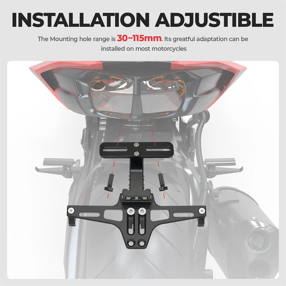 Motorrad Kennzeichenhalter Fender Eliminator Universal Motorrad Tail Tidy Motorrad Nummer Kennzeichenhalter Halterung – Detail 10