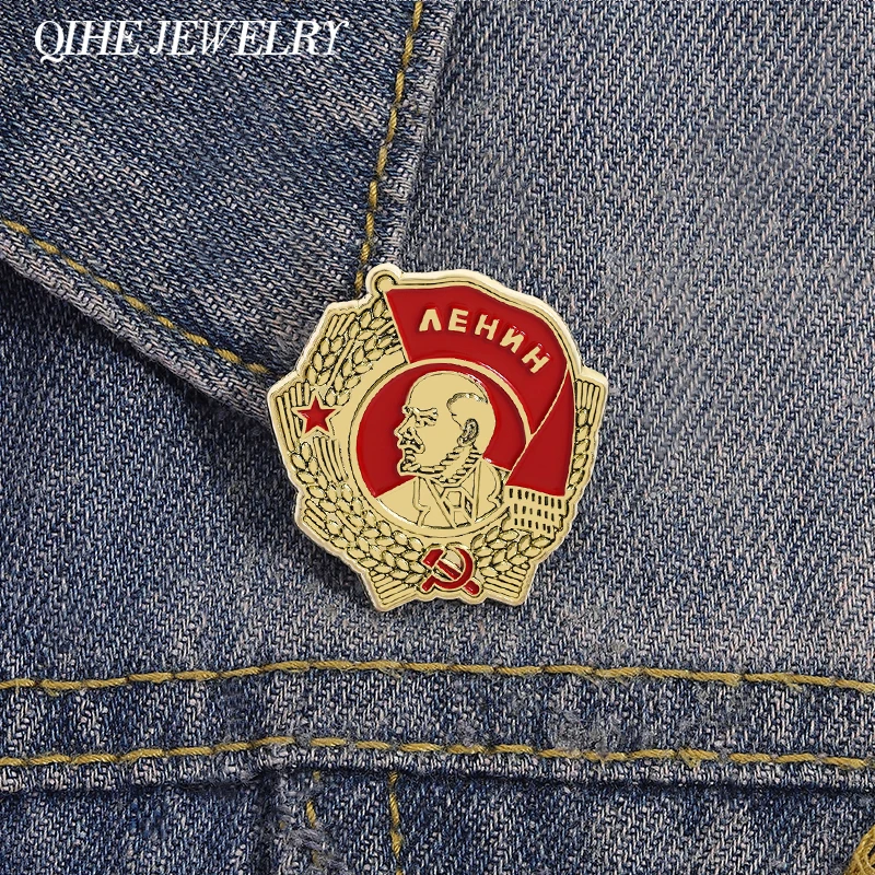 Great Leader Lenin Honor Badge USSR CCCP Collections Enamel Pins Russian Military Medal Brooches Lapel Badge Jewelry Souvenirs