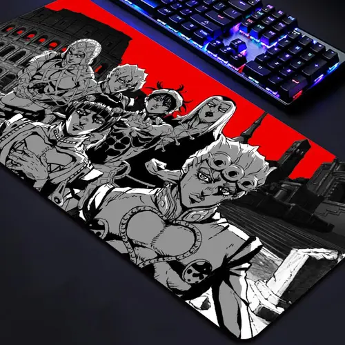 Imagen 1 del producto Alfombrilla de ratón para Gamer de PC, Joseph Joestar, armario, teclado, accesorios para juegos, alfombrilla para ordenador portátil Jojo Bizarre Adventure, alfombrilla para ratón con borde de bloqueo grande