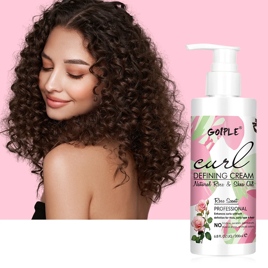 

Professional Curl Defining Cream with Natural Shea Oil and Rose Extract for Curly Hair Frizz Control Hair Styling Cream for 1A to 4C Hair Types 24H Lasting Hold Smoothing Moisturizer for Waves Coils and Thick Hair 6.8oz Hair Care Tools