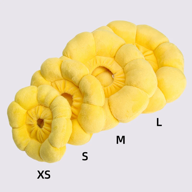 Sunflower Pet Elizabethan Collar Adjustable Anti-Bite Surgery Anti-Lick Wound Healing Cat Protection Collars Soft Plush Collar