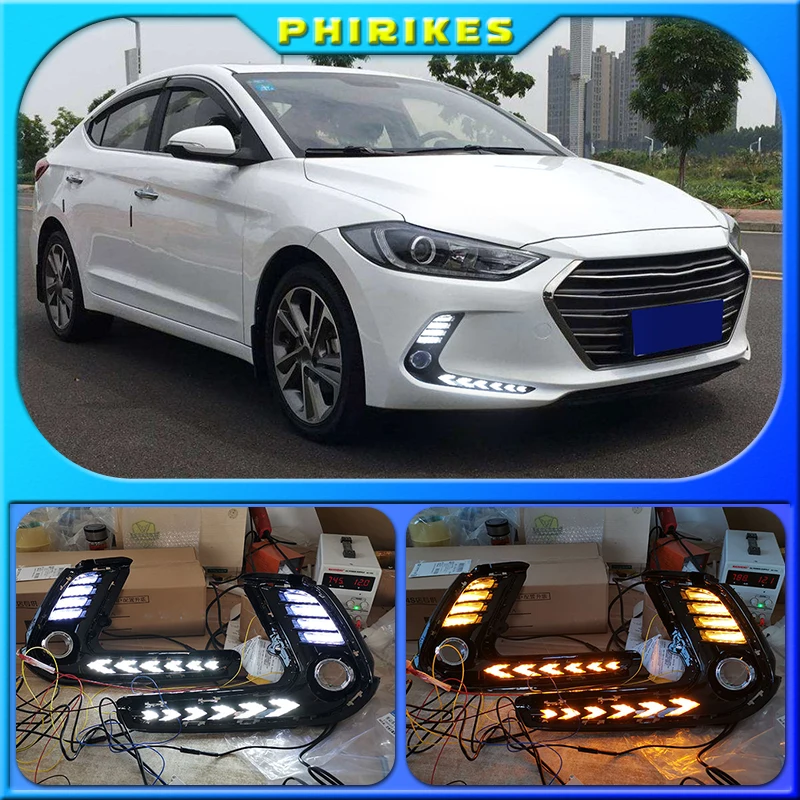 

2Pcs for Hyundai Elantra 2016 2017 2018 LED car DRL Daytime Running Light Daylight Waterproof Signal lamp lights