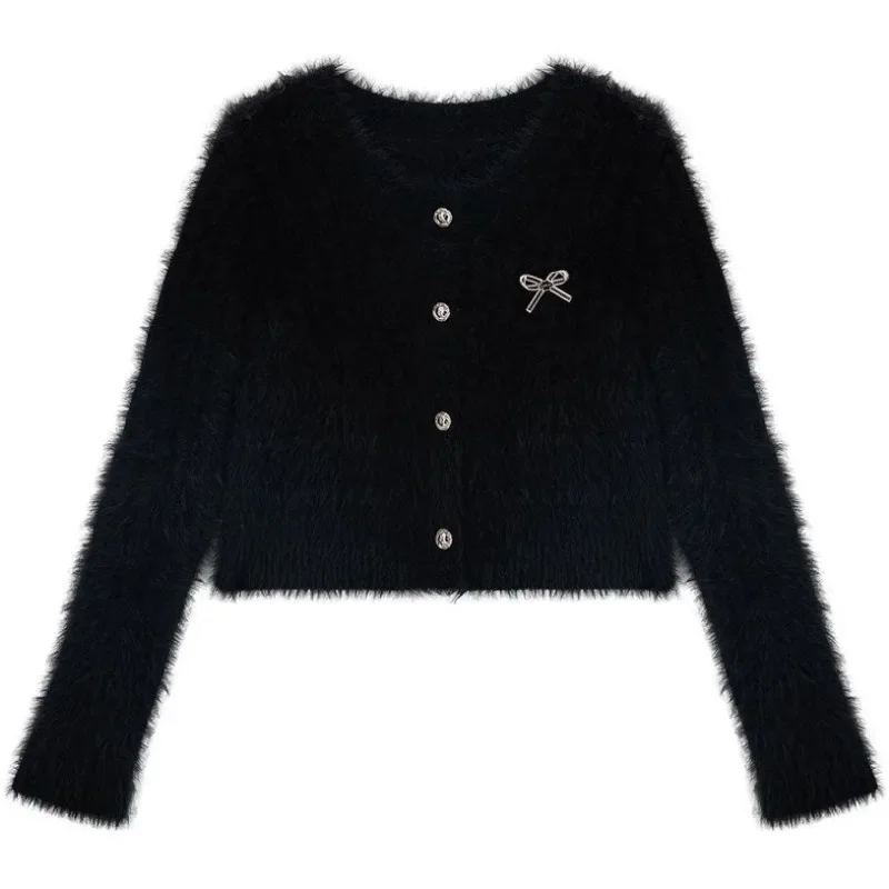 Round Necked Woolen Sweater Cardigan Women New 2024 Autumn Winter Fashionable Cardigan Sweater Knitwear Slimming Effect Knit