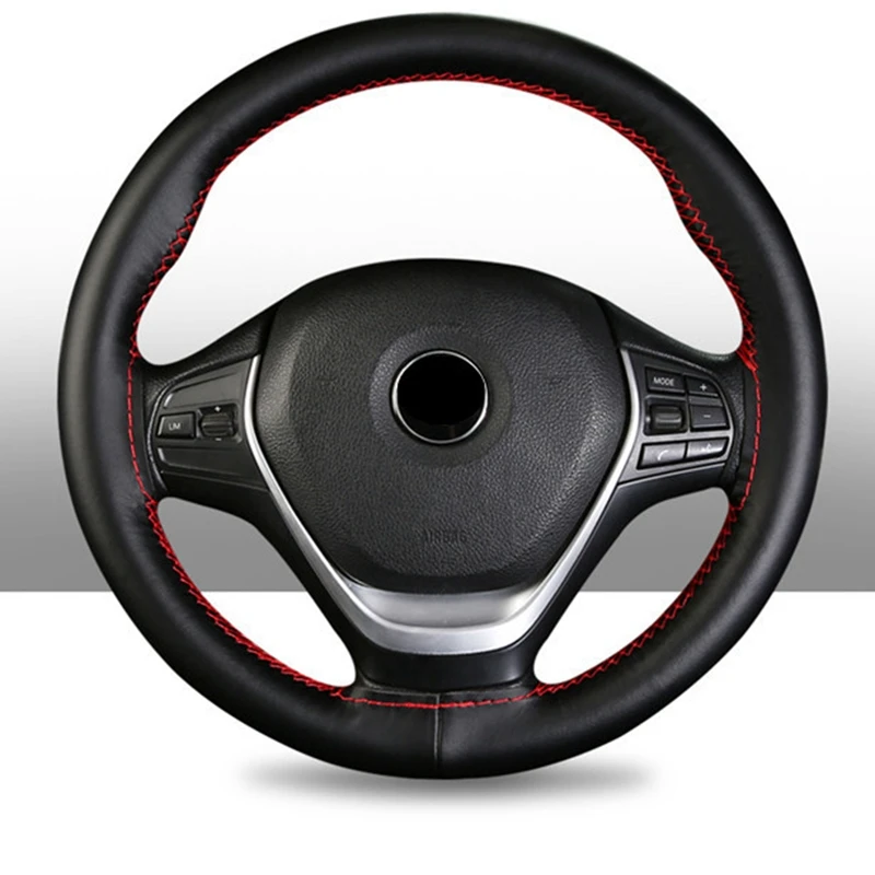 For Diameter 37-38cm With Needles And Thread Car Accessories Universal Hand Sewing Microfiber Leather Steering Wheel Braid Cover