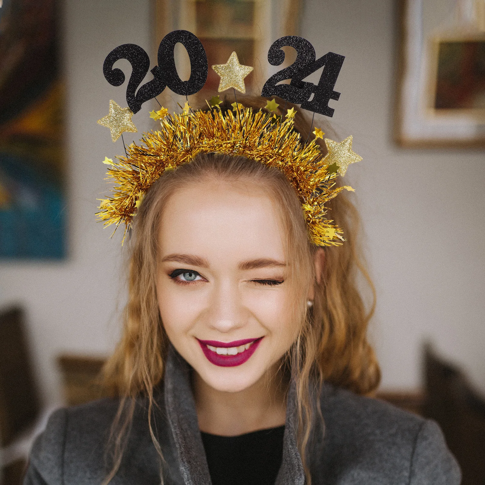 

Holiday Head Hoop Unique Headband New Years Disco -catching Christmas Headpiece Eve Hair Bands Felt Cloth Party Gift