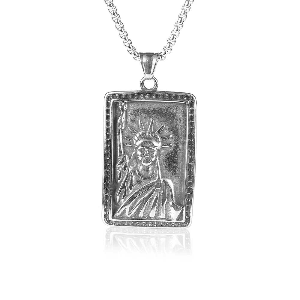 

Nabest Statue of Liberty Pendant Women Men Stainless Steel Necklace Portrait Virgin of Islam Charm Punk Hip Hop Fashion Jewelry