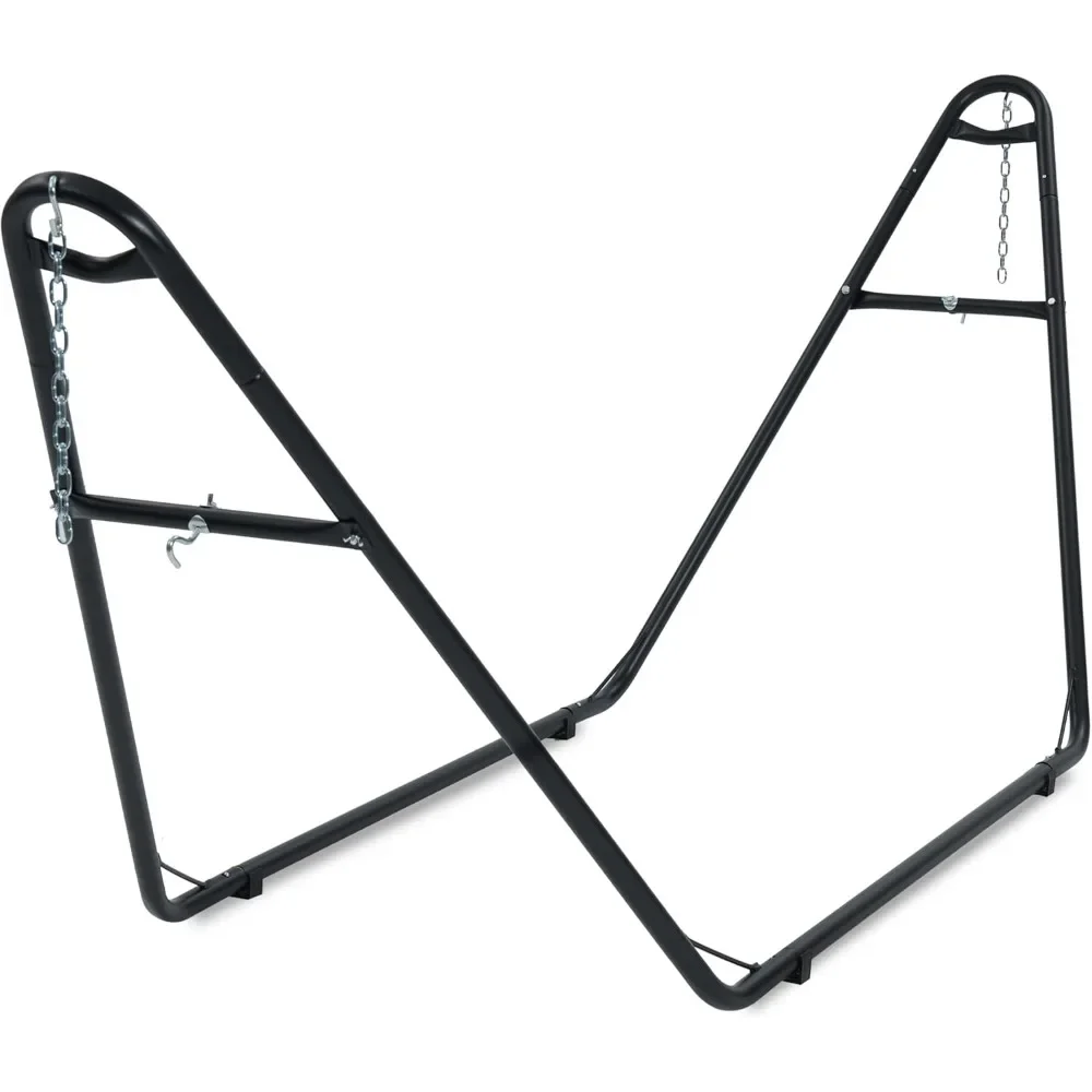 Universal 2 Person Hammock Stand Only, 600 lbs Capacity, Adjustable Heavy Duty Powder-Coated Stand, Fits 9ft to 14ft Hammocks