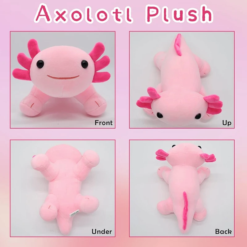 Jouet en peluche Kawaii Axolotl pour enfants, peluche douce et mignonne, oreiller en peluche au beurre, cadeau d'anniversaire et de Noël, 22cm