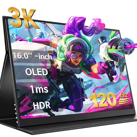 16inch 500Nit 120Hz Portable Monitor Gaming Laptop Display 3K OLED Screen With Type C Mini HDMI For PS Steam Deck Switch PC Mac