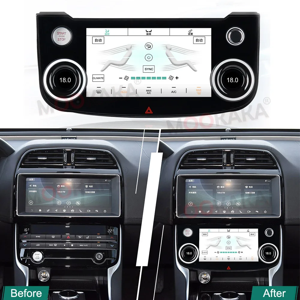 Touch Screen Climate Control Panel For Jaguar XE XEL 2015 2016 2017 2018 2019 Digital AC Panel Screen Air Conditioning Upgrade