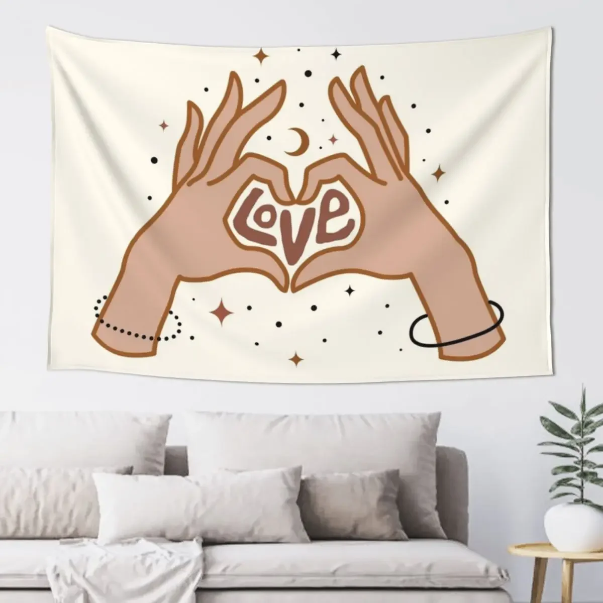 

Cosmic Love. Tapestry Aesthetic Decoration On The Wall Tapestry