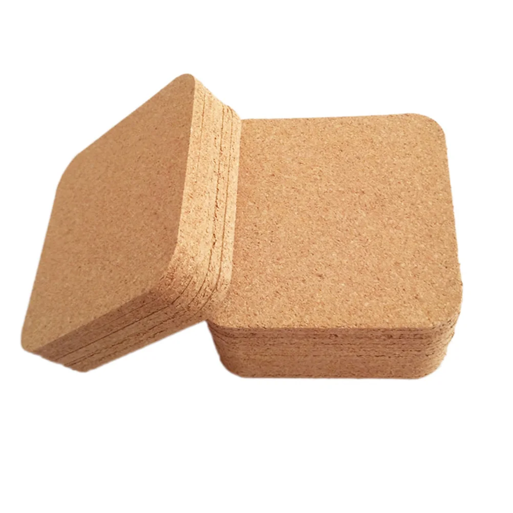 

12Pcs Square Cork Cup Mats Heat Resistant Natural Wood Coasters Antiskid Cup Pad Placemat Protection Antiskid Coasters
