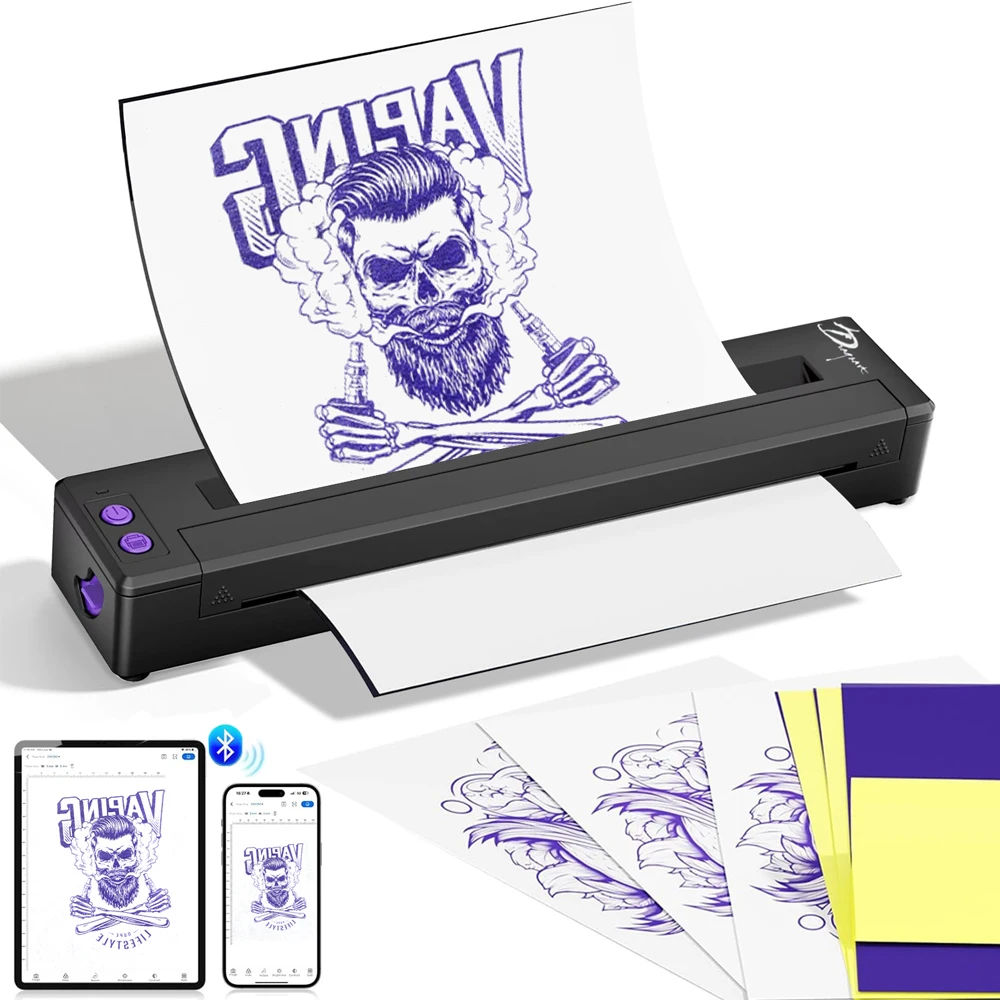 Nueva impresora de plantillas de tatuaje inalámbrica, impresora térmica de transferencia de tatuaje con batería de 2500/2000mAh, Compatible con teléfono inteligente y PC
