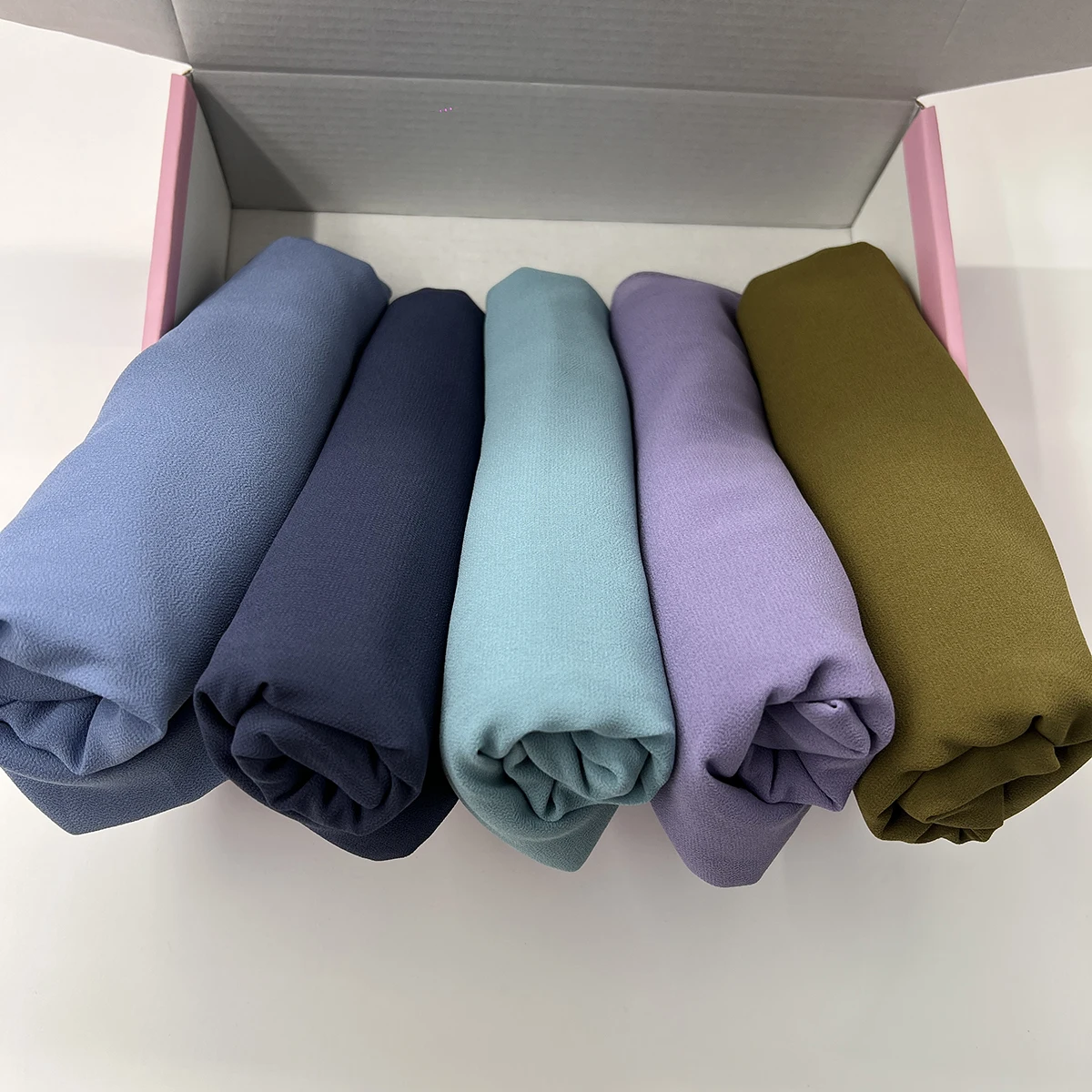 5 Teile/schachtel Plain Hijab Blase Chiffon Schal Frauen Einfarbig Muslimischen Schals Hijabs Stirnband Islamischen Kopftuch Foulard Femme – Detail 10
