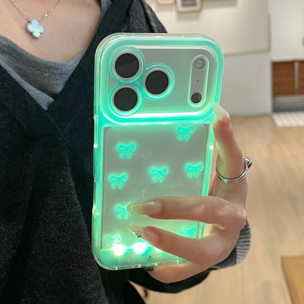 Change Color Luminous Call Light Up Flash Bowknot Phone Case