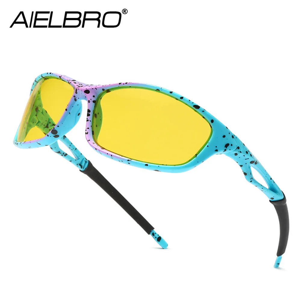 AIELBRO Cycling Glasses for Men Polarized Cycling Glasses Men\'s Bicycle Glasses Sports Lenses Night Vision Men\'s Sports Glasses