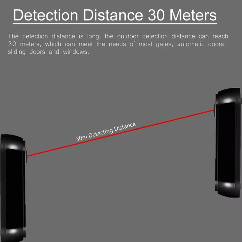 Détecteur de Faisceau Infrarouge pour la Sécurité des Enfants, Ouvre-Porte Coulissant, Batterie 62, IR, 30m, Garage