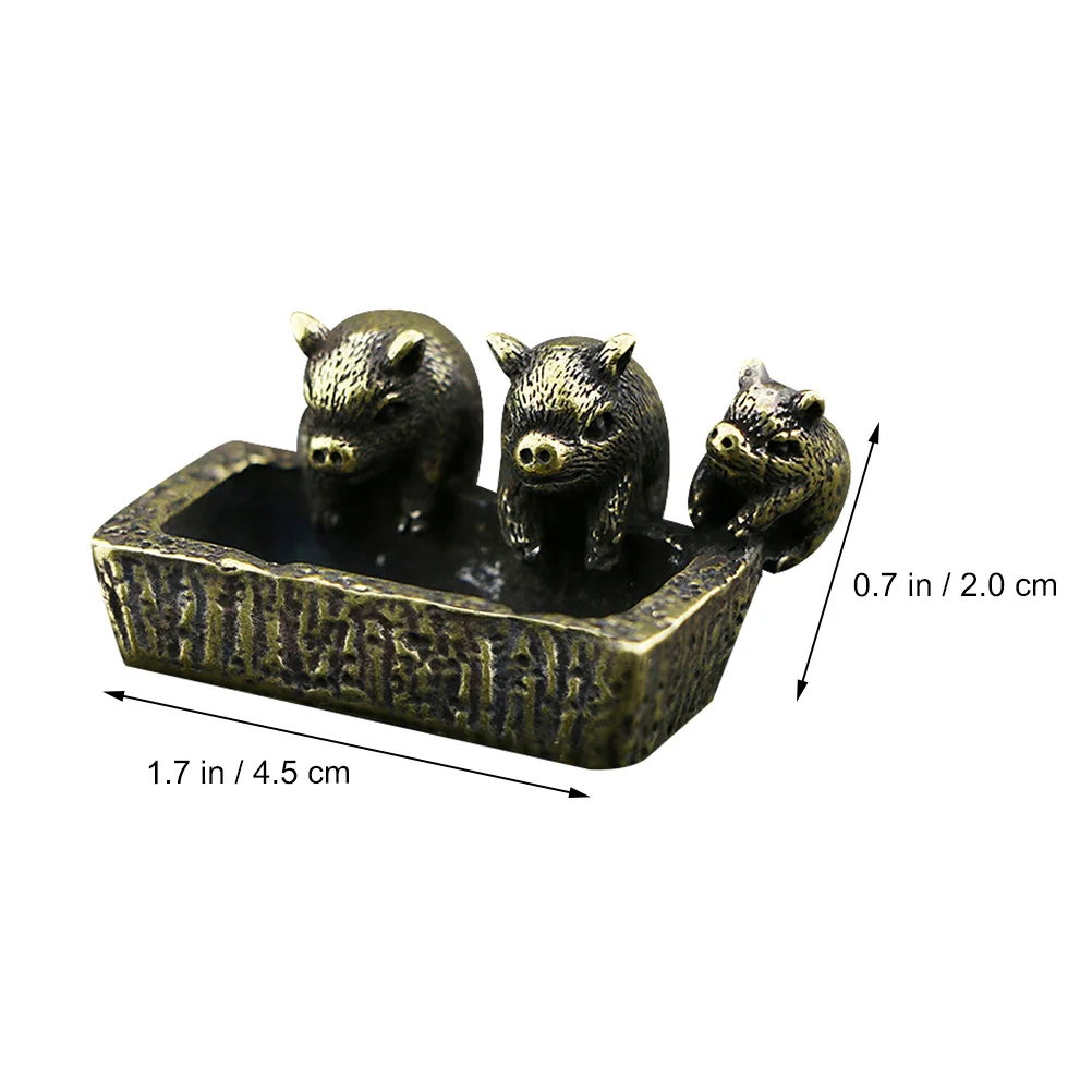 

Brass Pig Tea Accessory Creative Home Desktop Adornment Pure Copper Sculptures Garden Decor Office Tearoom Props