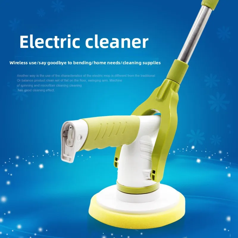 Household adjustable electric rotary washing brush, cordless rechargeable bathroom cleaner with extended handle, brush basin