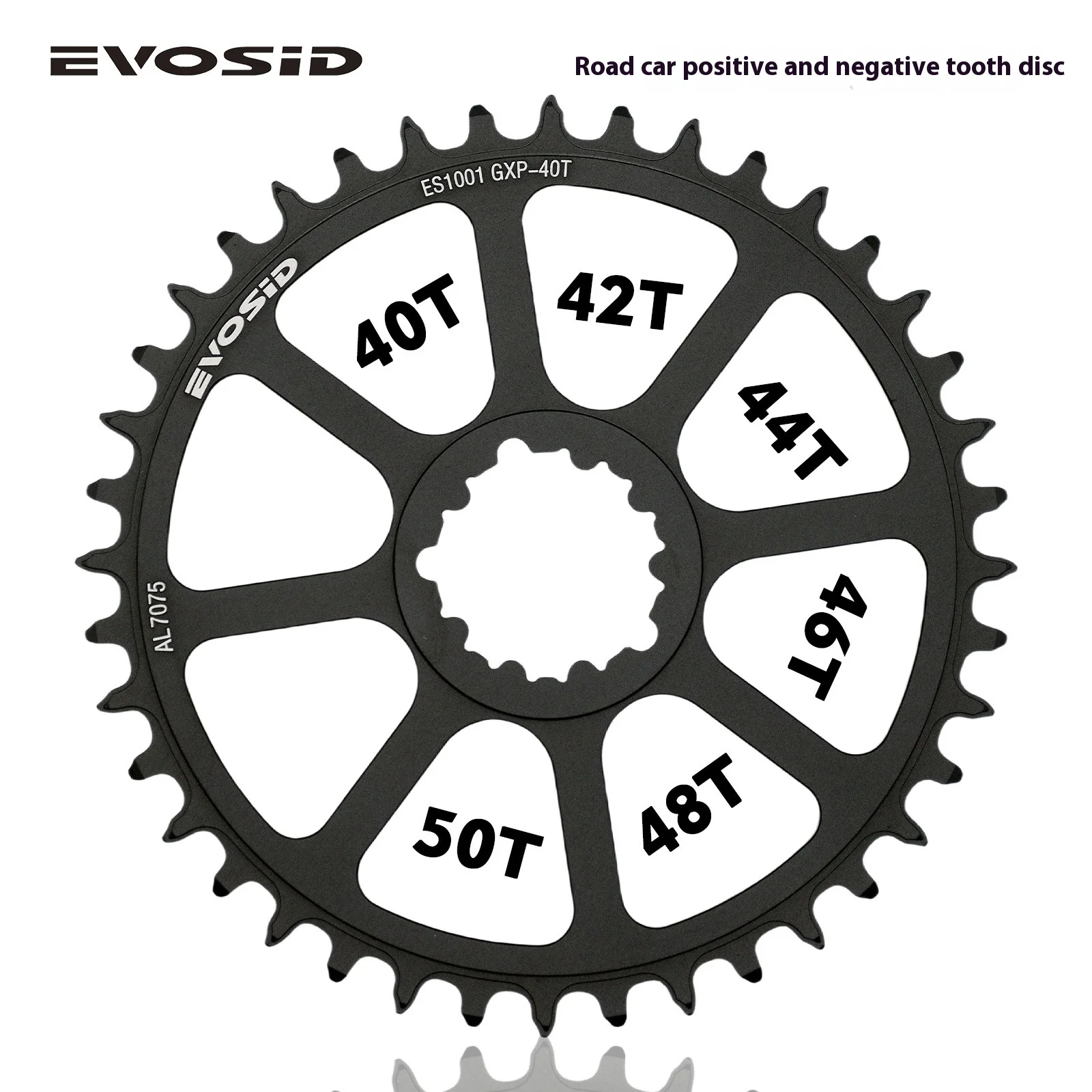 EVOSID Road Bike 12-speed Crankset 3-bolt Direct Mount Single Chainring 40-50T CNC Positive and Negative Tooth Design