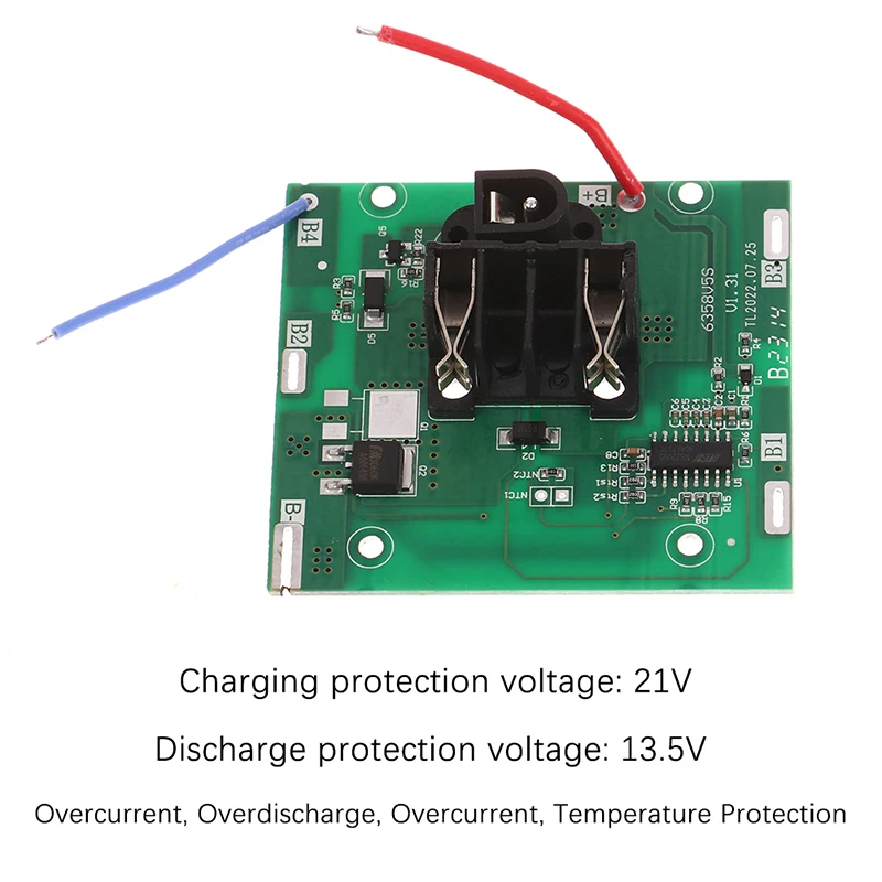 1pc 21v Li Ion Battery Protection PCB Board Bms 5s 20A Electric Angle Grinder Drill Accessories 5.7*6.3cm