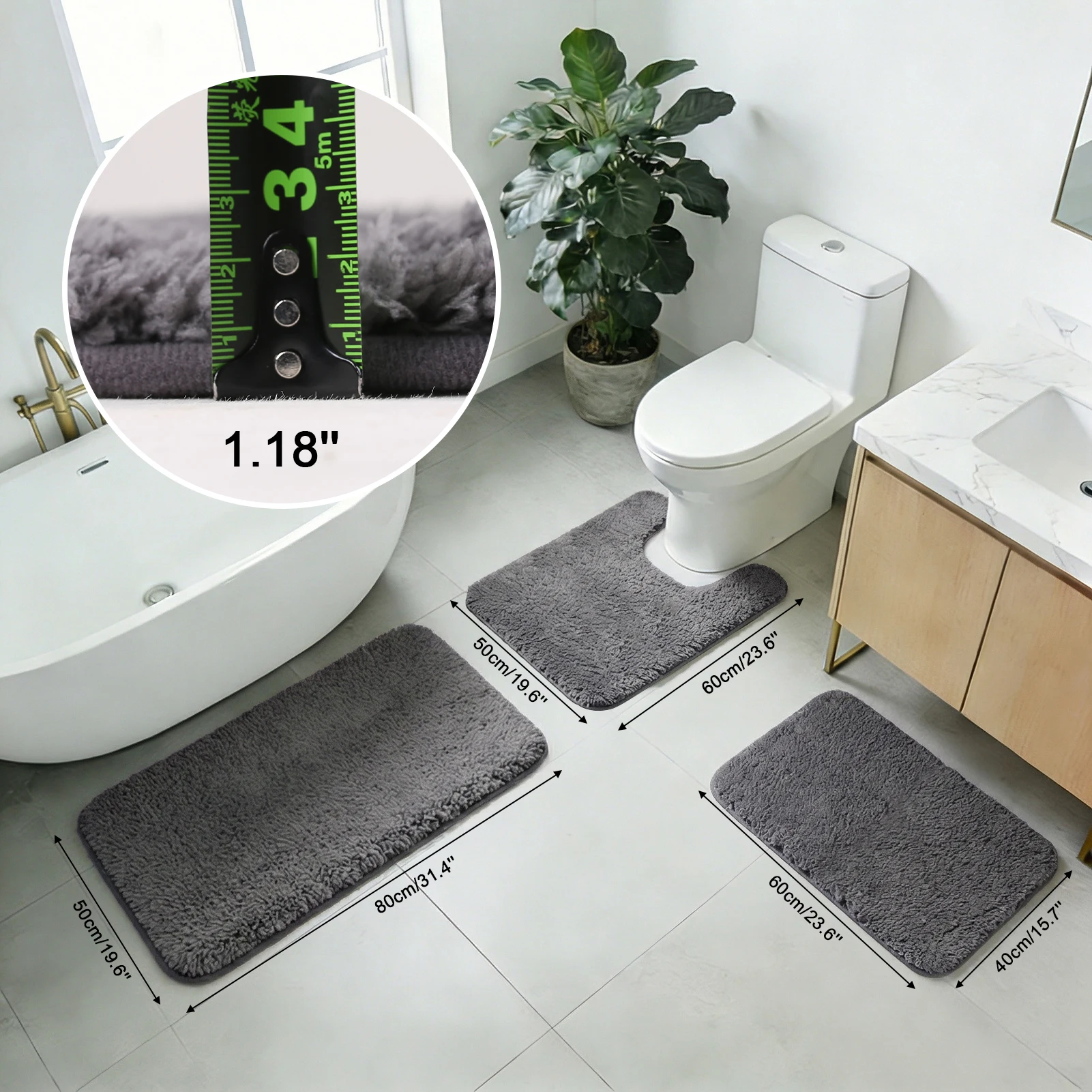 Alfombra de baño antideslizante de microfibra súper absorbente - imagen 4