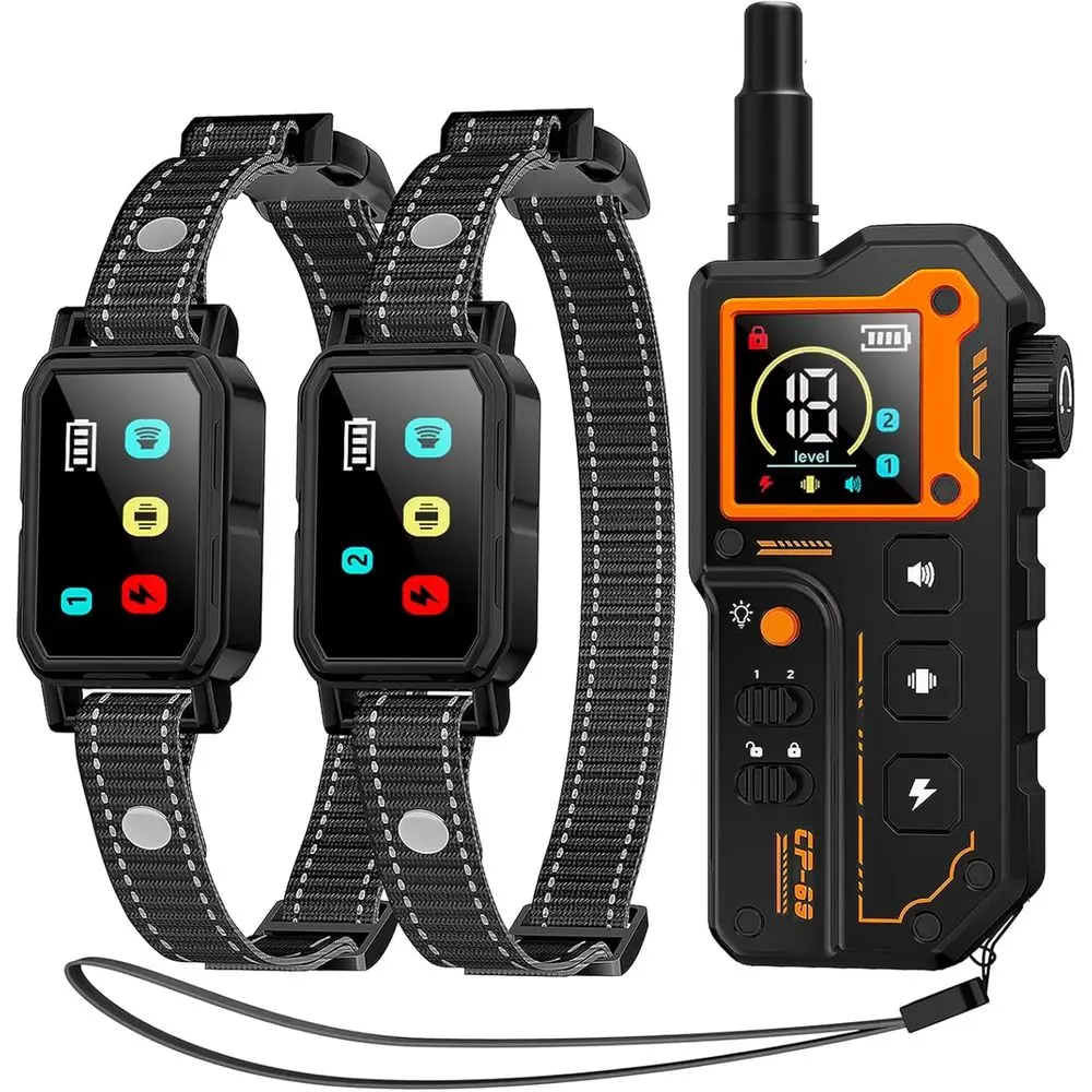 

Dog Shock Collar for 2 Dogs (10-120Lbs) - 3300T Training Collar with Remote, Waterproof Collar with Vibration, Safe Shock or Bee