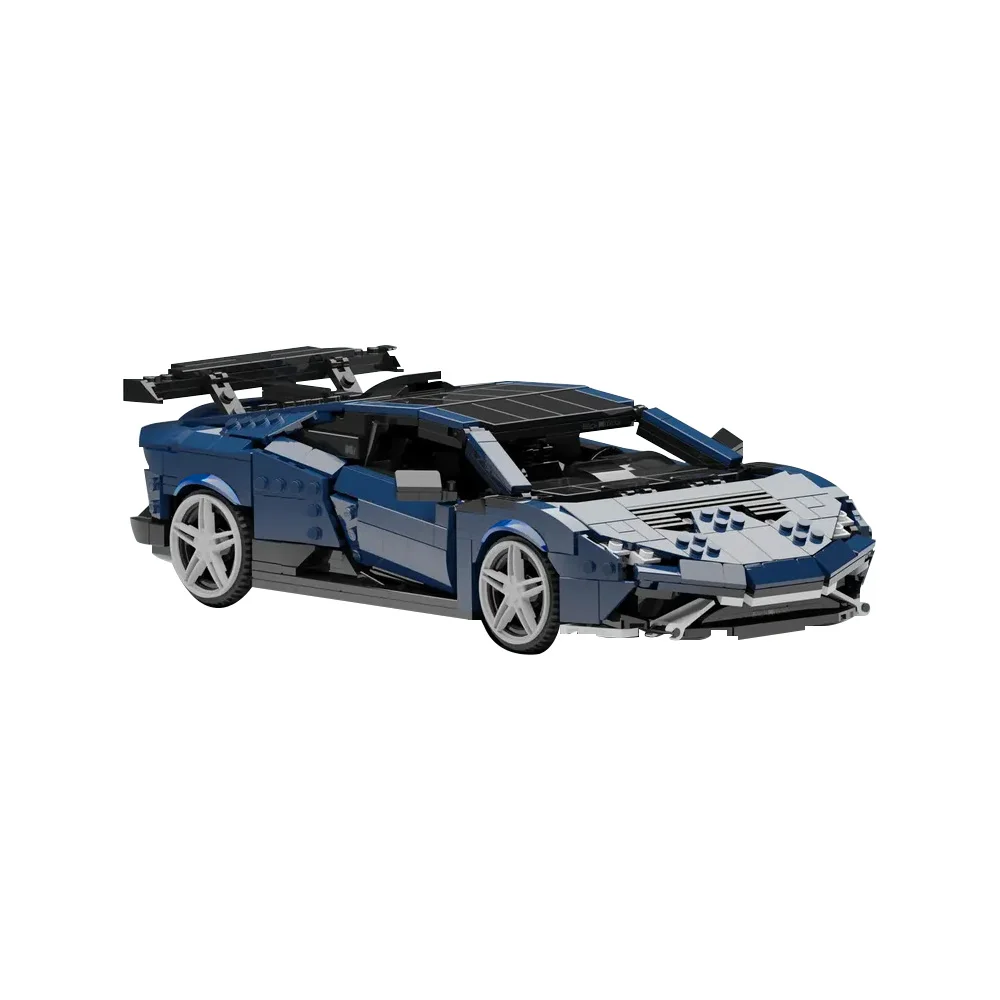 MOC Huracan STO Supercar Building Blocks Modello Super lusso Simulazione Auto sportiva Mattoni Assemblaggio Giocattoli Regali di compleanno per bambini