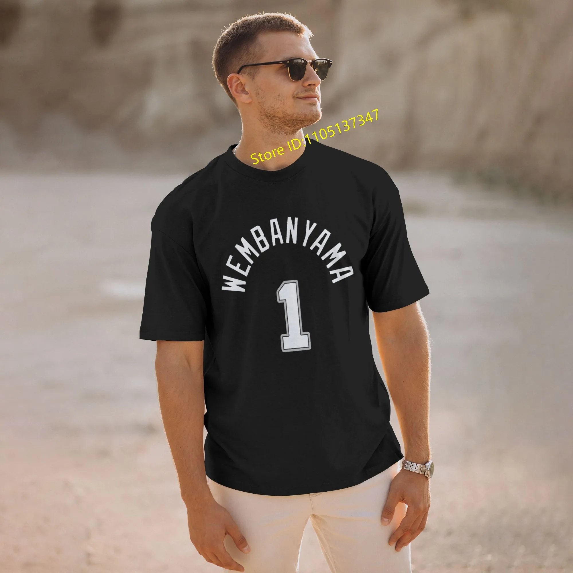 

​​​​​​Personalized customized Victor Wembanyama men's 100% cotton casual comfortable round neck short-sleeved T-shirt