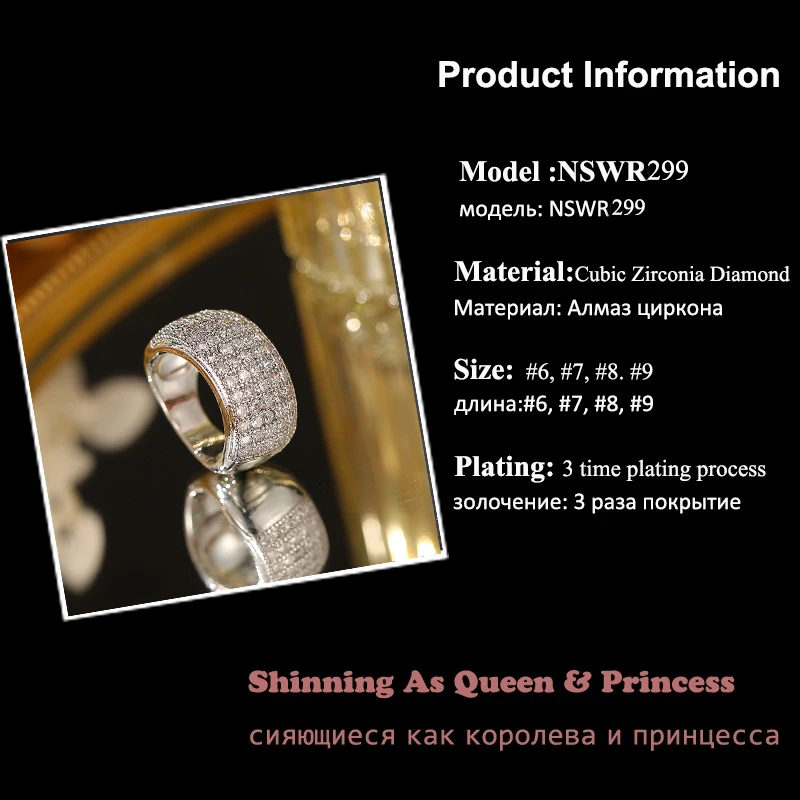 Luxury Roundness Zirconia Wedding Rings for Women with Silver Color Big Round Bride Party Ring Mariage Jewelry Anillos