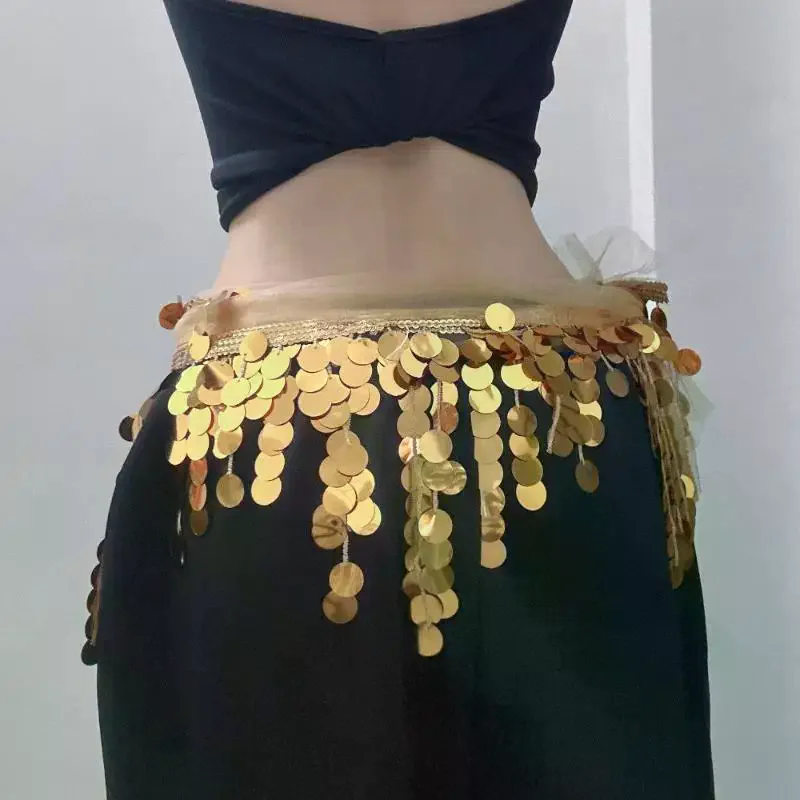 Modne cekiny, wysokiej jakości frędzle, łańcuszek na talię dla kobiet i dziewcząt, do tańca brzucha, jazzu, hip hopu, pasek, akcesoria do talii.