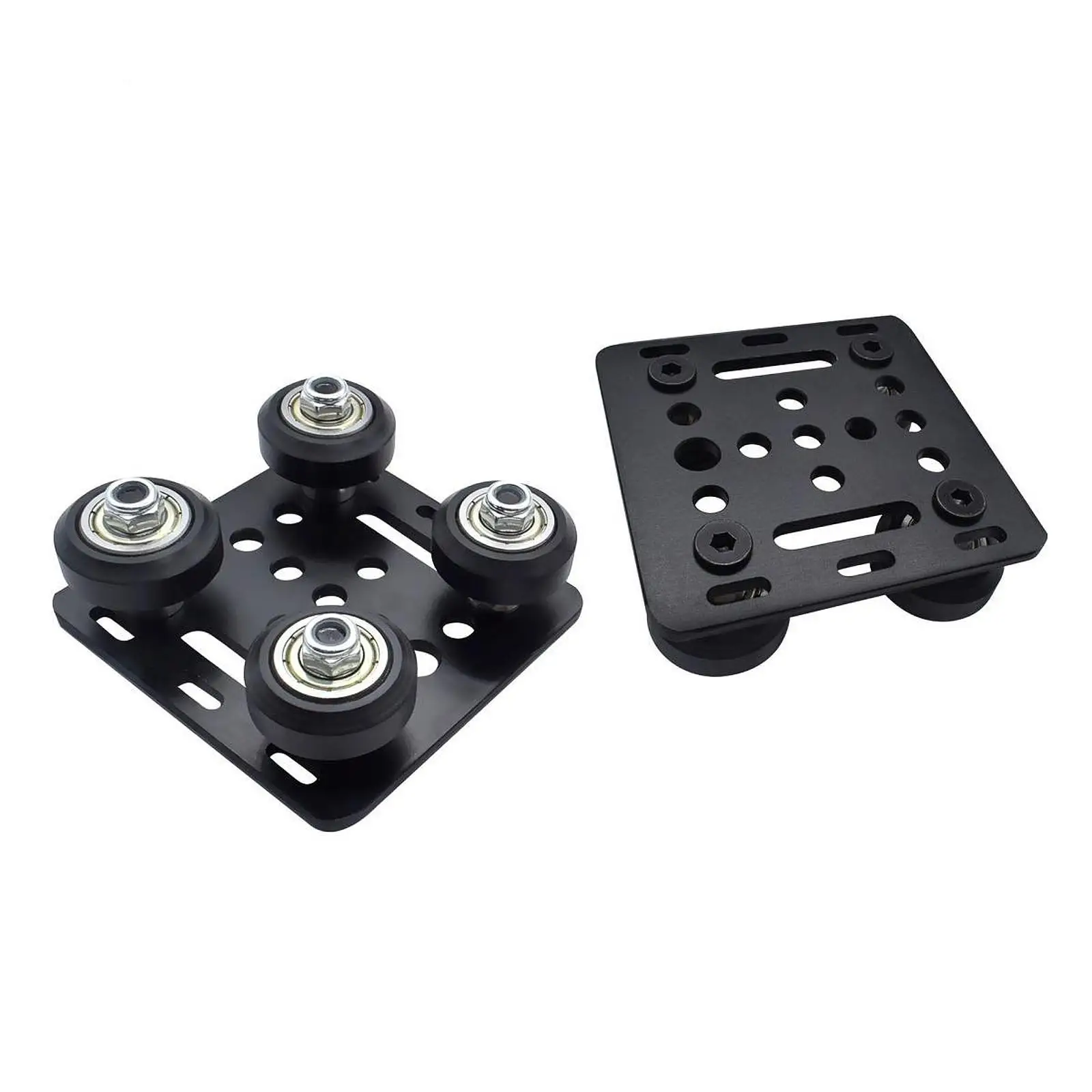 Slots Gantry Plate,Gantry Rod Plate with Wheel,Assembled 3D Printer CNC Machine for Aluminum Profile,3D Printer Accessories