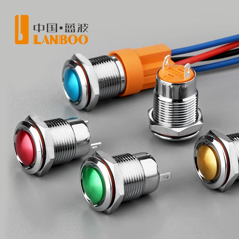 12mm mini pushbutton switch with momentary or Latching switch with multi-color oxide head