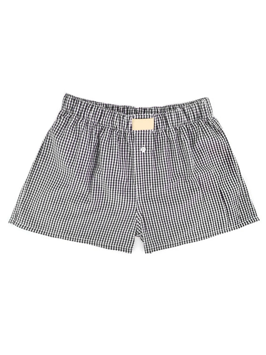 

Women s Summer Y2k Cute Plaid Striped Pajama Shorts Elastic Band Wide Leg Loose Fit Lounge Beach Shorts