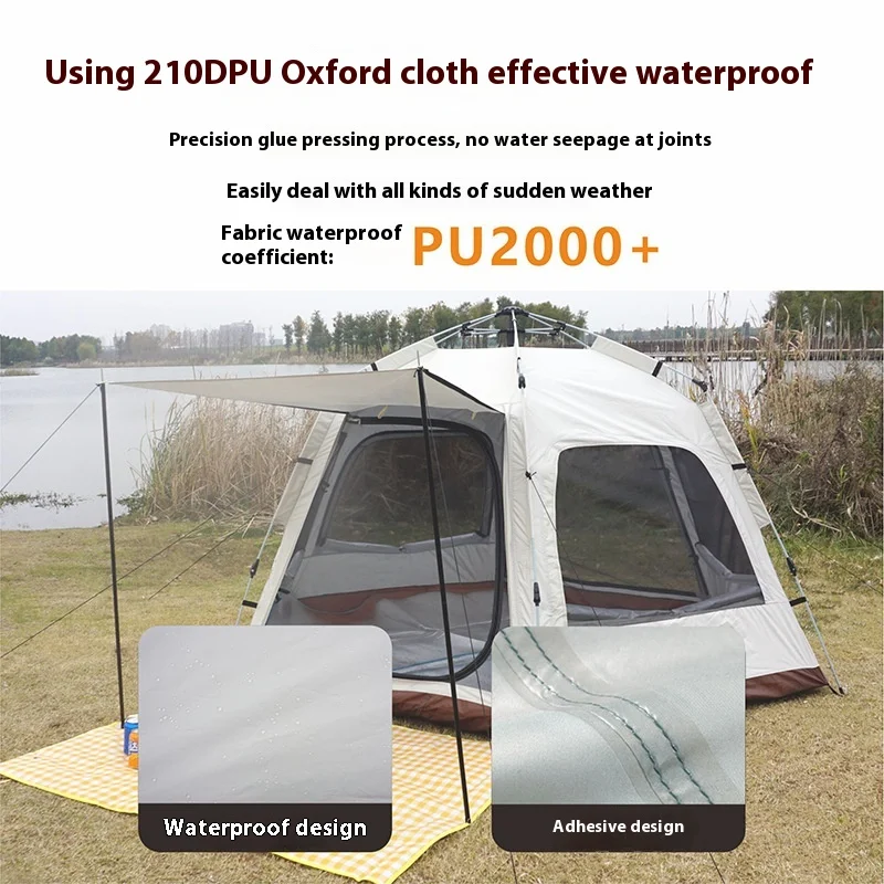 Ultra-Light Automatic Rainproof Oxford Fabric One Bedroom Tent Factory Direct Customized Thickened for Outdoor Camping