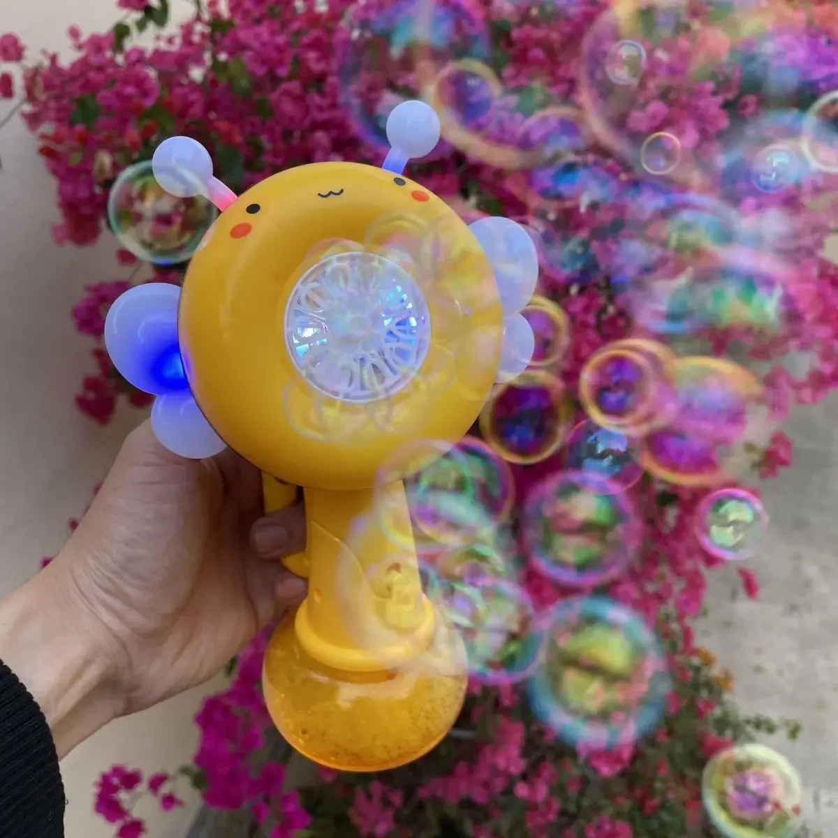 Electric Bubble Gun Bee Shaking Head Automatic Soap Bubble Blower Machine Outdoor Game Kid Toy Party Wedding Birthday Gifts